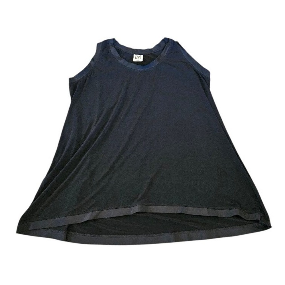 Planet by Lauren G Black Microfiber Sleeveless 12-14 High Low Tank Top Size 3